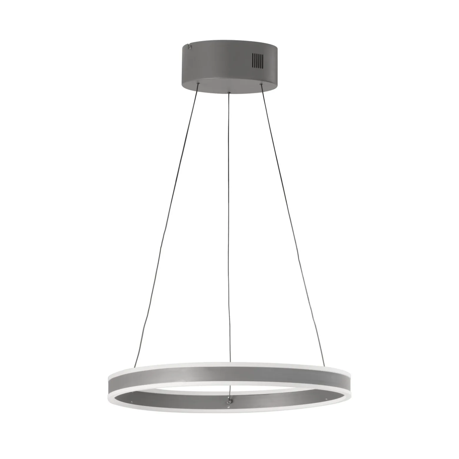 LED-Hängelampe Silvio, Ø 50 cm, sandgrau, Metall, CCT,