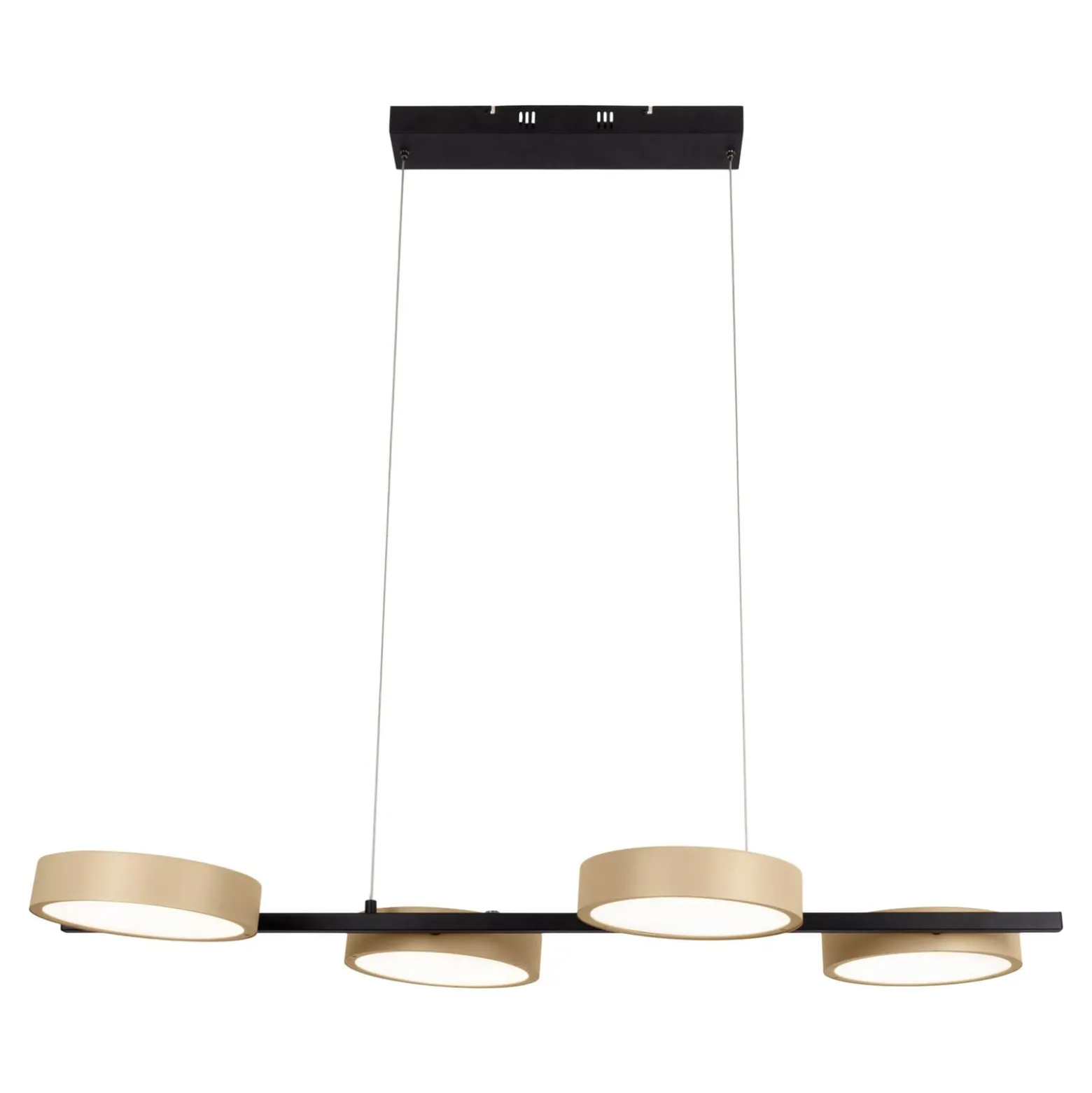 LED-Hängelampe Tessa schwarz/beige 110cm Touchdim CCT 4-flg.