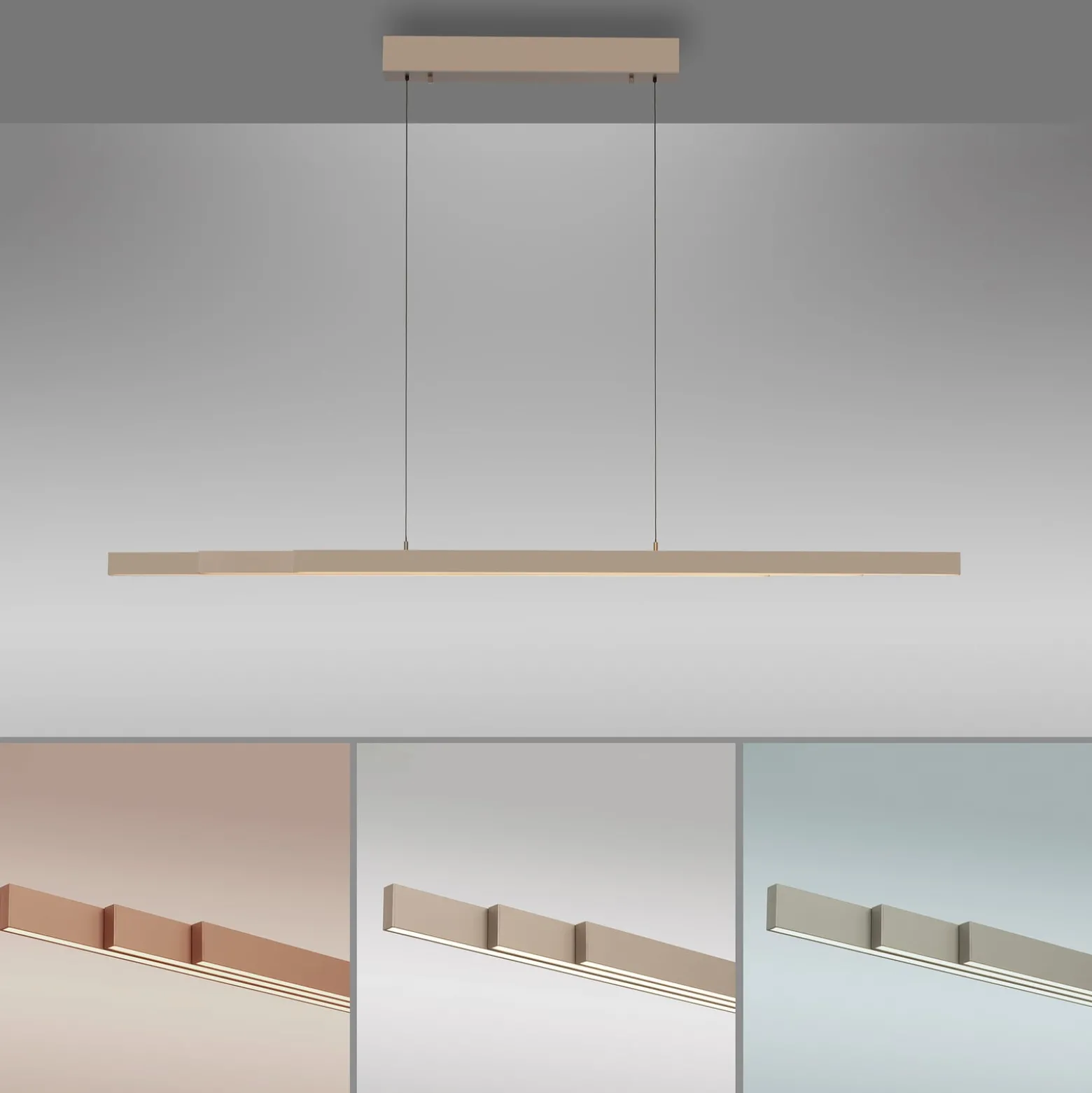 LED-Hängeleuchte ADRIANA, bronze, Länge 179 cm, Touchdimmer