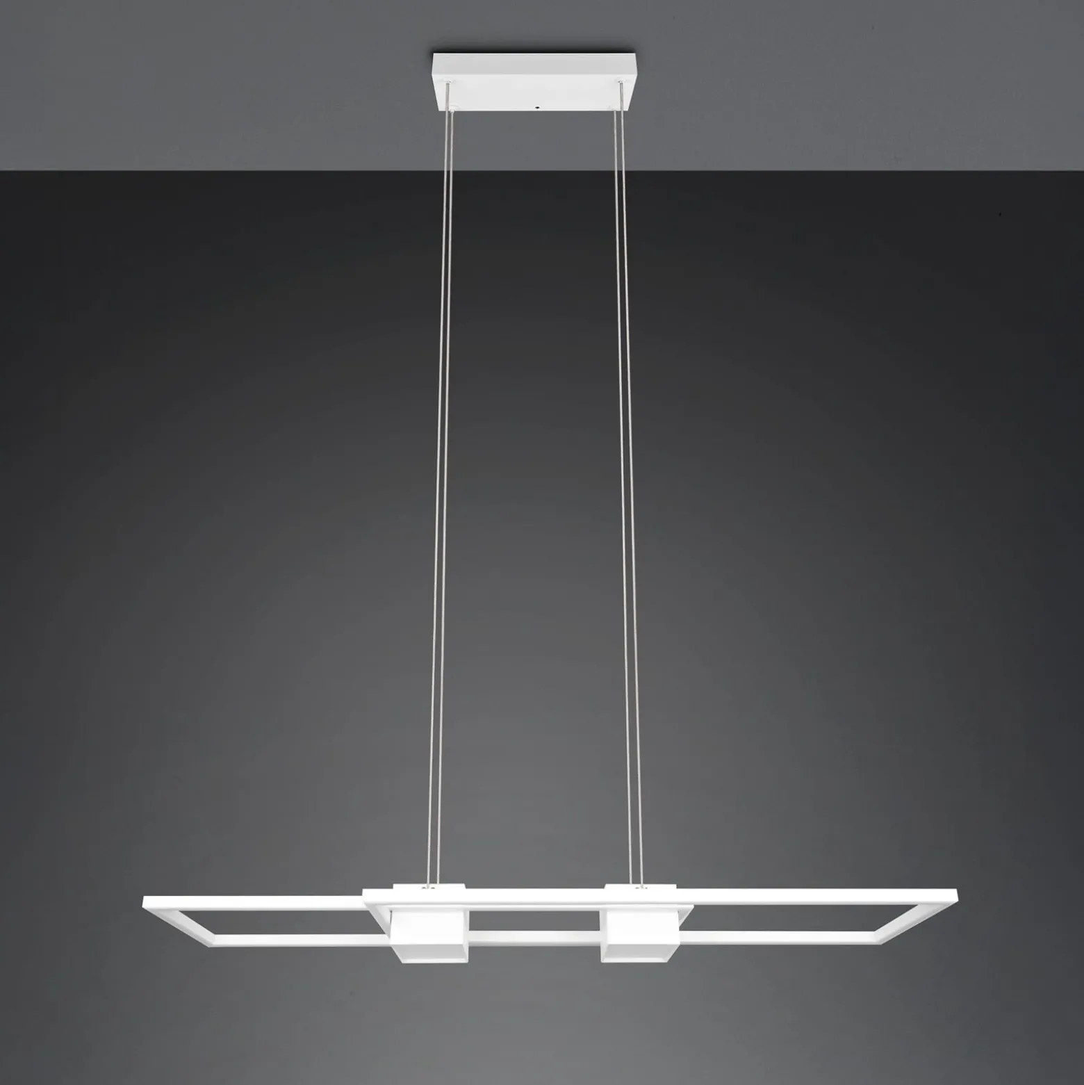 LED-Hängeleuchte Albany, weiß, 100 x 28 cm, Alu, CCT dimmbar