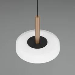 LED-Hängeleuchte Celeste, weiß/braun, Ø 22 cm, Glas, dimmbar