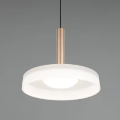 LED-Hängeleuchte Celeste, weiß/braun, Ø 22 cm, Glas, dimmbar