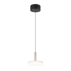 LED-Hängeleuchte Celeste, weiß/braun, Ø 22 cm, Glas, dimmbar