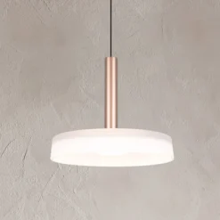 LED-Hängeleuchte Celeste, weiß/braun, Ø 22 cm, Glas, dimmbar
