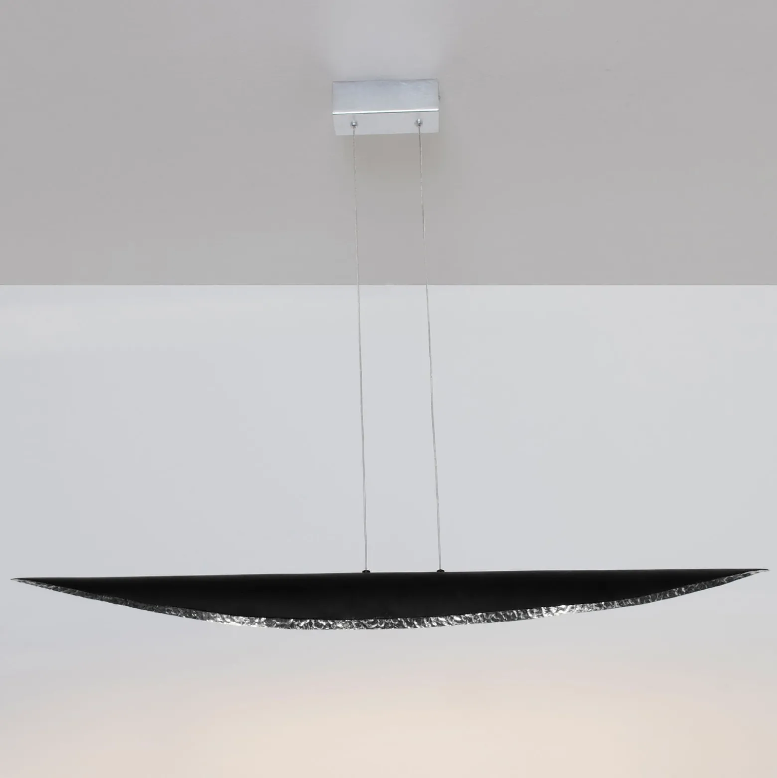 LED-Hängeleuchte Chiasso, schwarz/silber