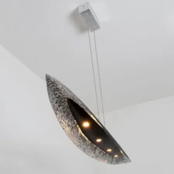 LED-Hängeleuchte Chiasso, schwarz/silber
