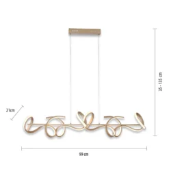 LED-Hängeleuchte Curls, messing, Metall, 99 cm lang, dimmbar