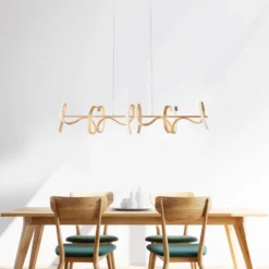 LED-Hängeleuchte Curls, messing, Metall, 99 cm lang, dimmbar