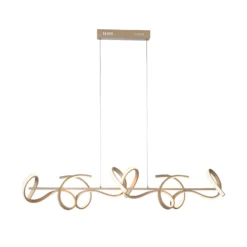 LED-Hängeleuchte Curls, messing, Metall, 99 cm lang, dimmbar
