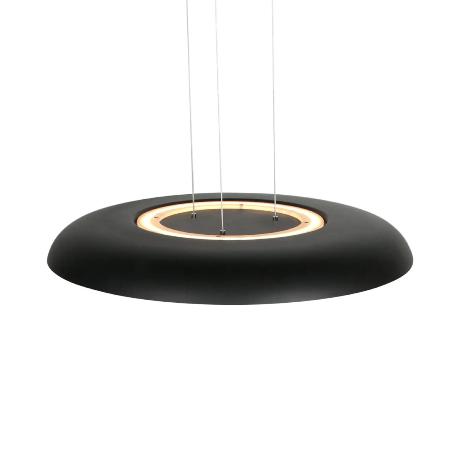 LED-Hängeleuchte Golden Veil, schwarz/gold, dimmbar, Metall