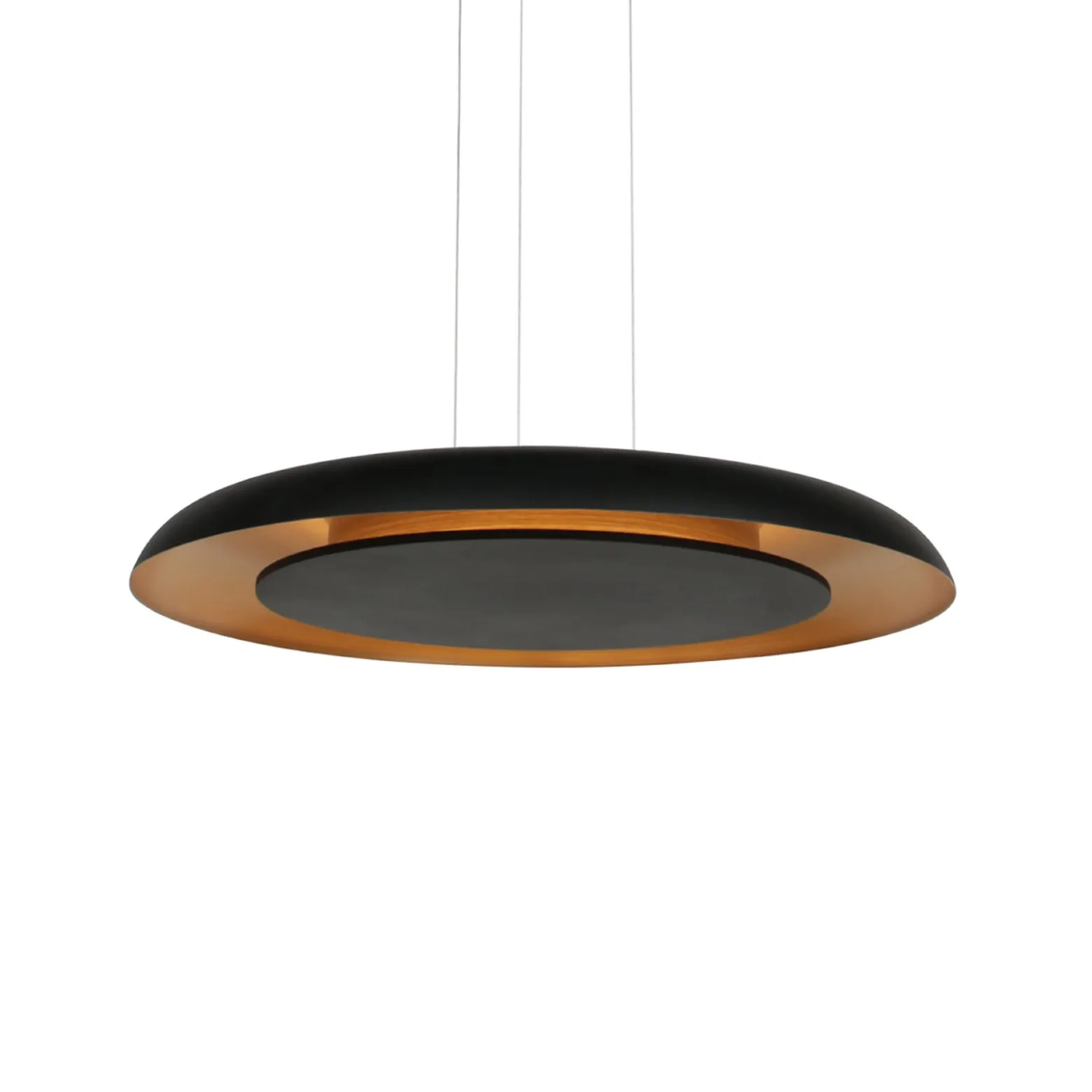 LED-Hängeleuchte Golden Veil, schwarz/gold, dimmbar, Metall