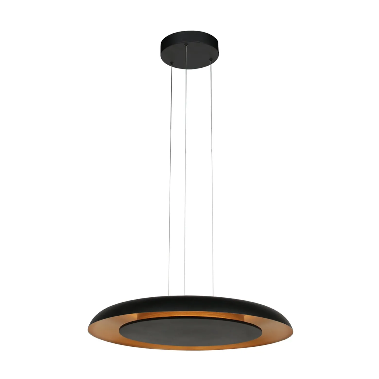 LED-Hängeleuchte Golden Veil, schwarz/gold, dimmbar, Metall