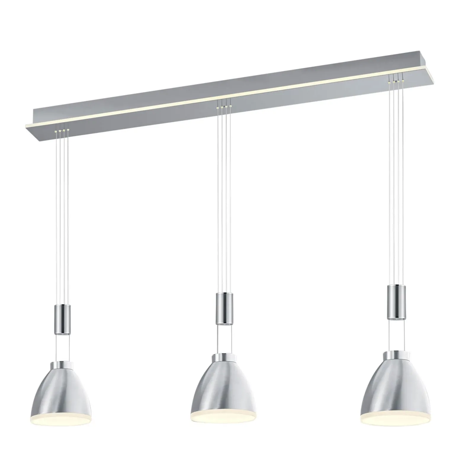 LED-Hängeleuchte Leni, 3-flg., nickel matt