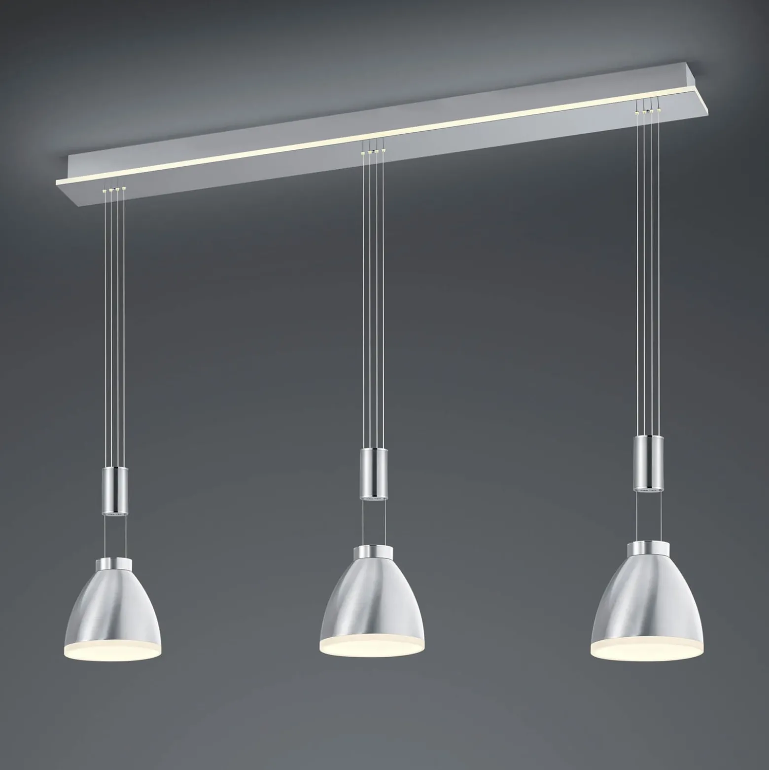 LED-Hängeleuchte Leni, 3-flg., nickel matt