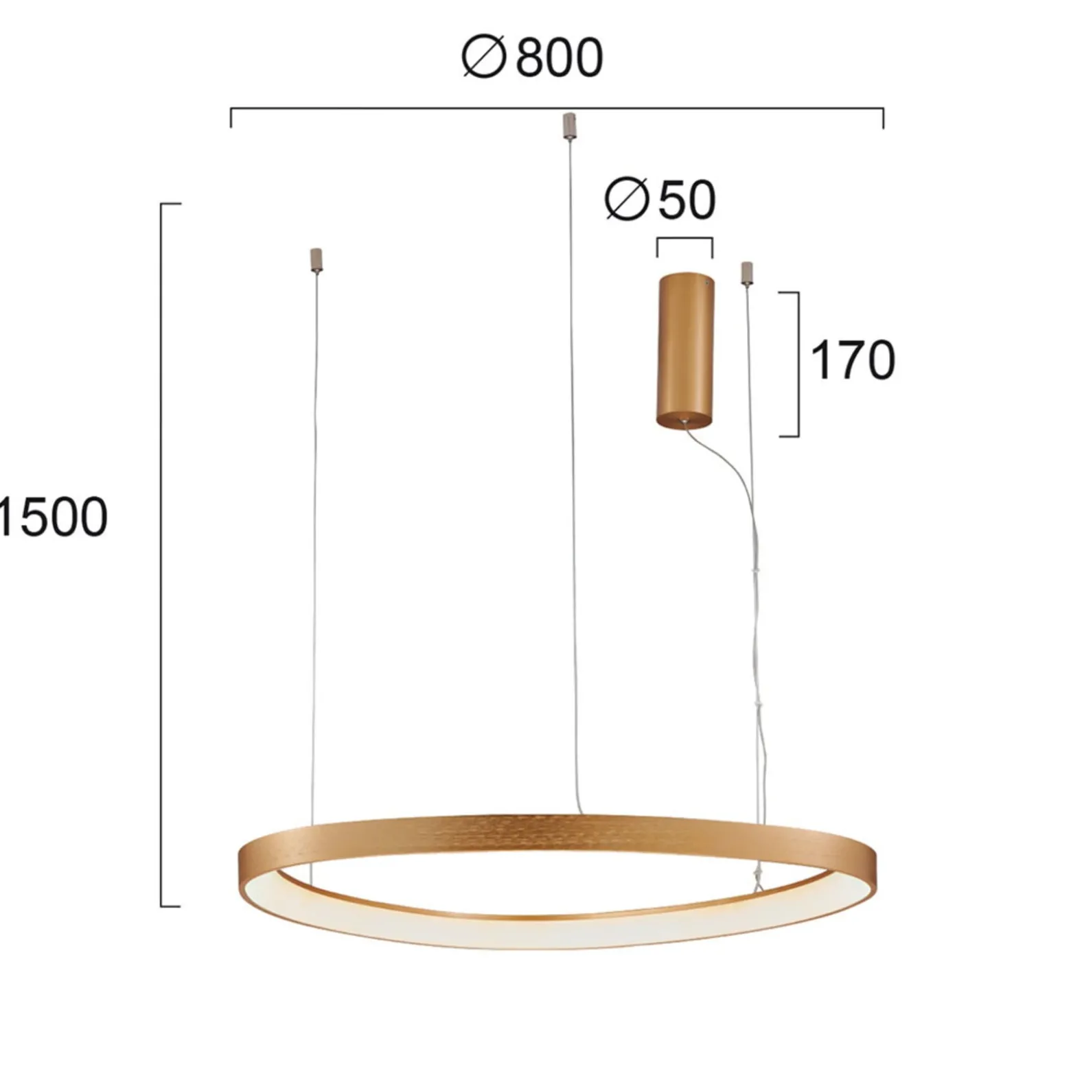 LED-Hängeleuchte Loop, gold, Ø 80 cm
