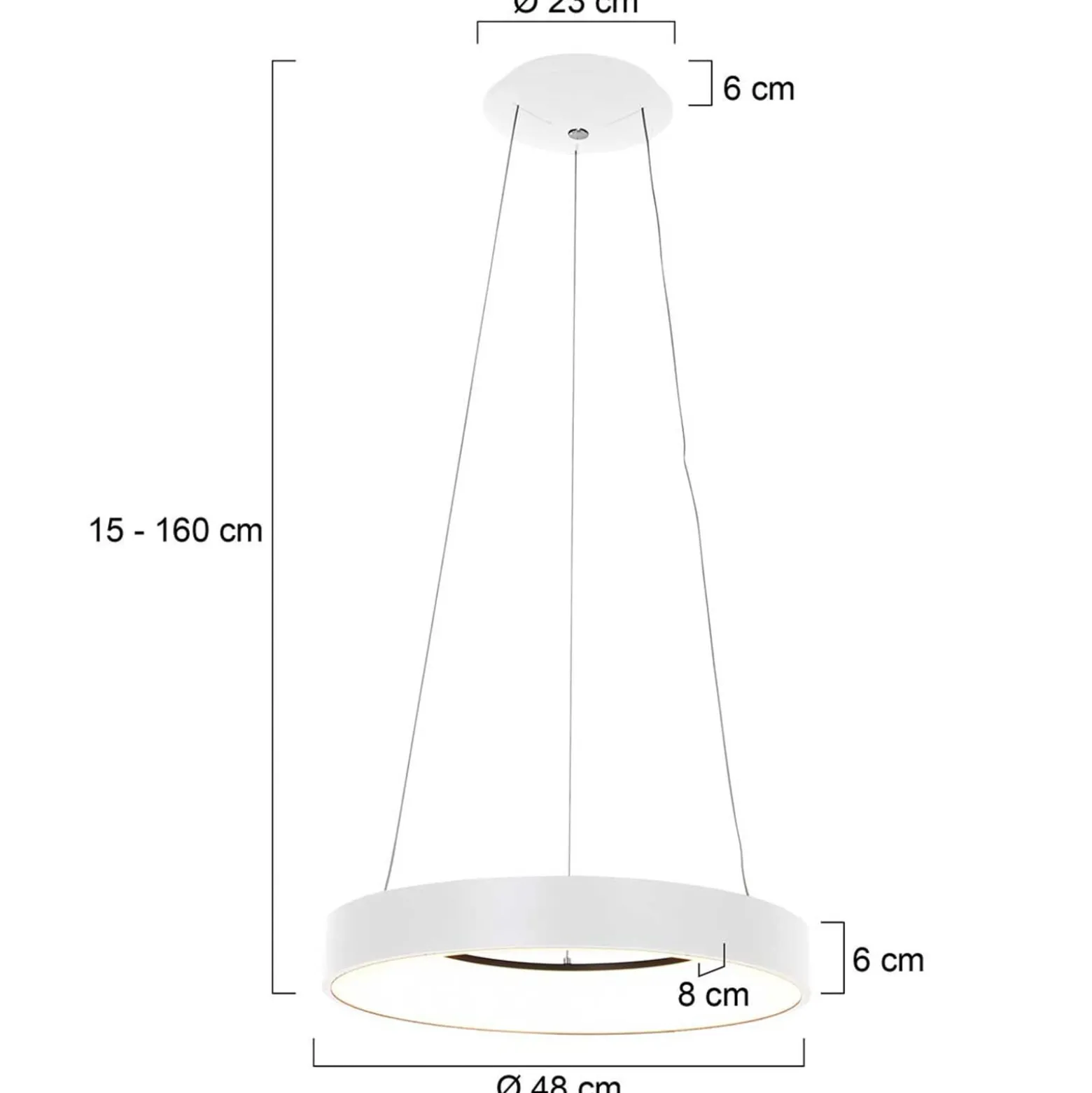 LED-Hängeleuchte Ringlede, Ø 48 cm weiß