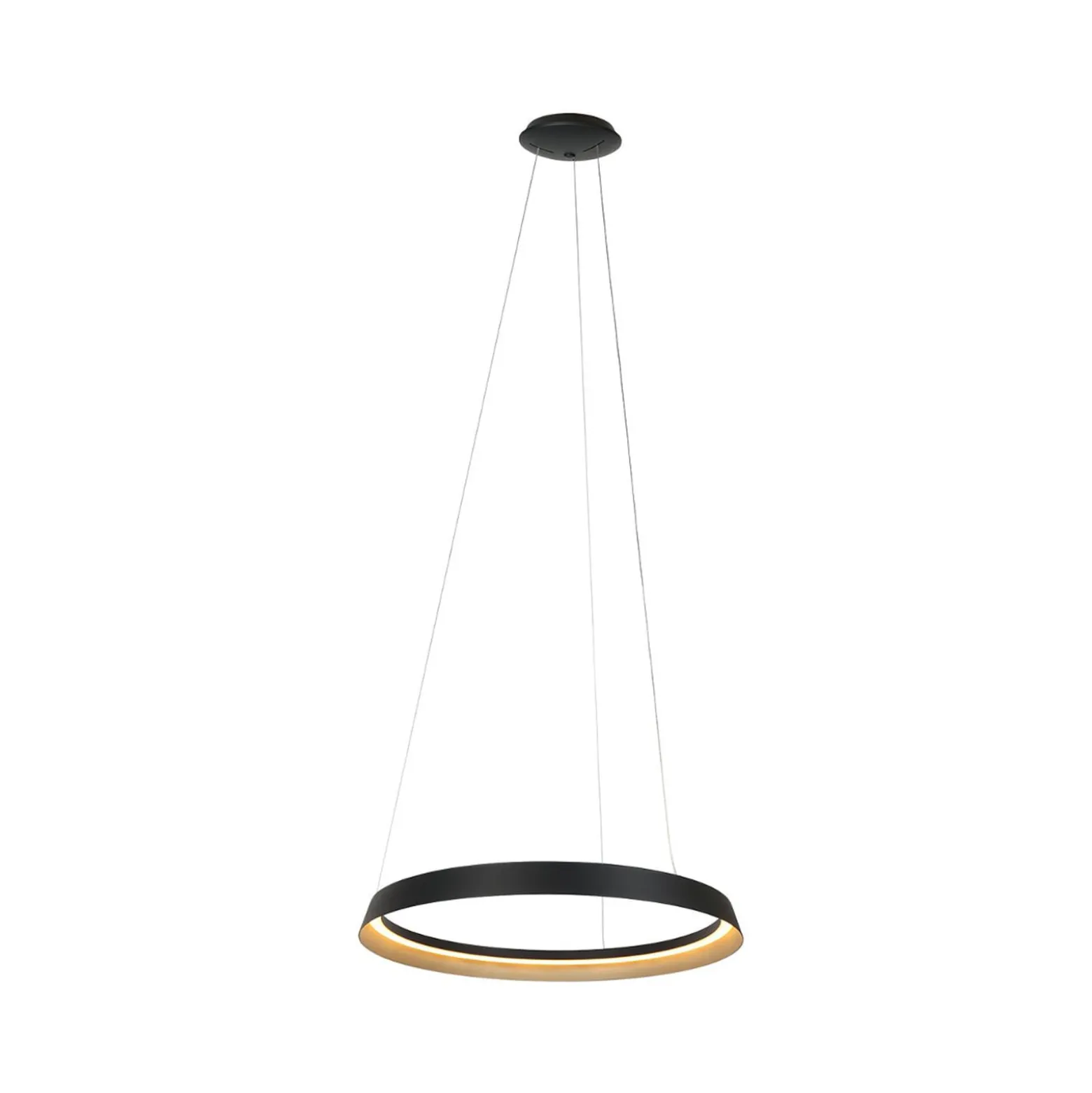 LED-Hängeleuchte Ringlux, 1-flammig, schwarz, Metall