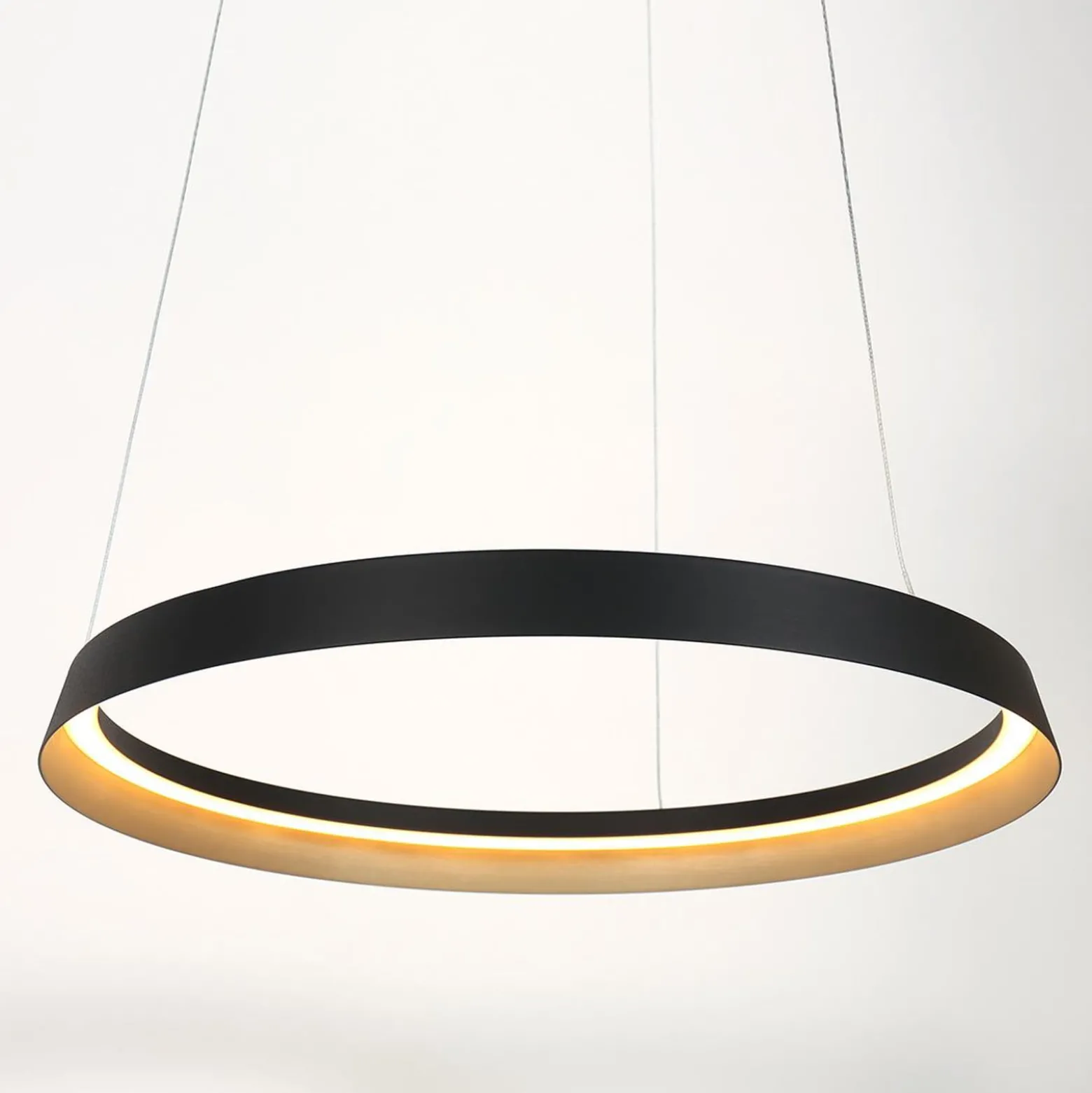 LED-Hängeleuchte Ringlux, 1-flammig, schwarz, Metall