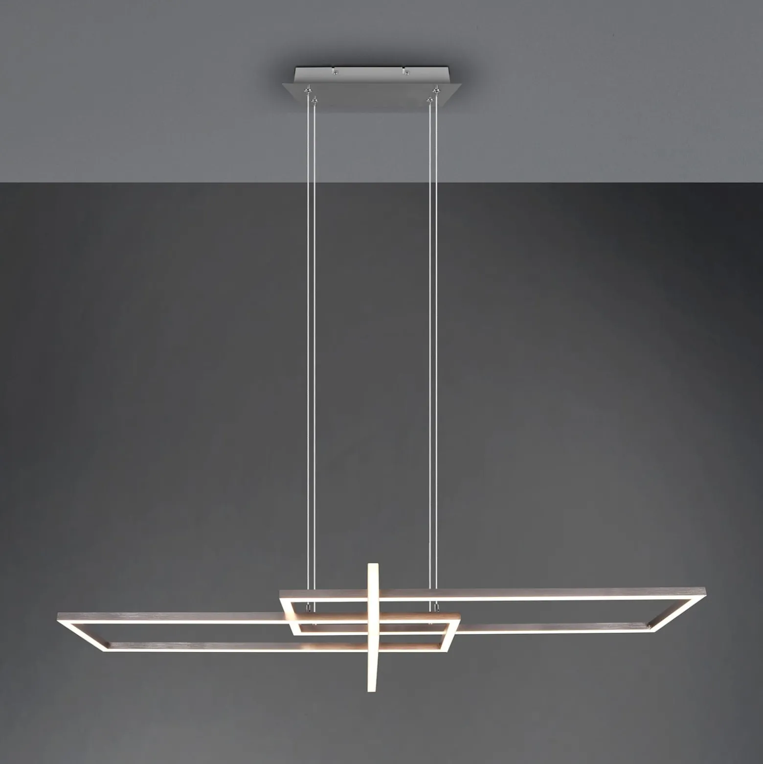 LED-Hängeleuchte Salinas, 3.000 K, nickel matt