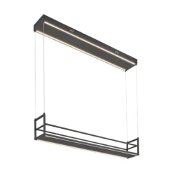 LED-Hängeleuchte Sontura, schwarz, Eisen, Regal dekorierbar