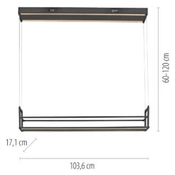 LED-Hängeleuchte Sontura, schwarz, Eisen, Regal dekorierbar