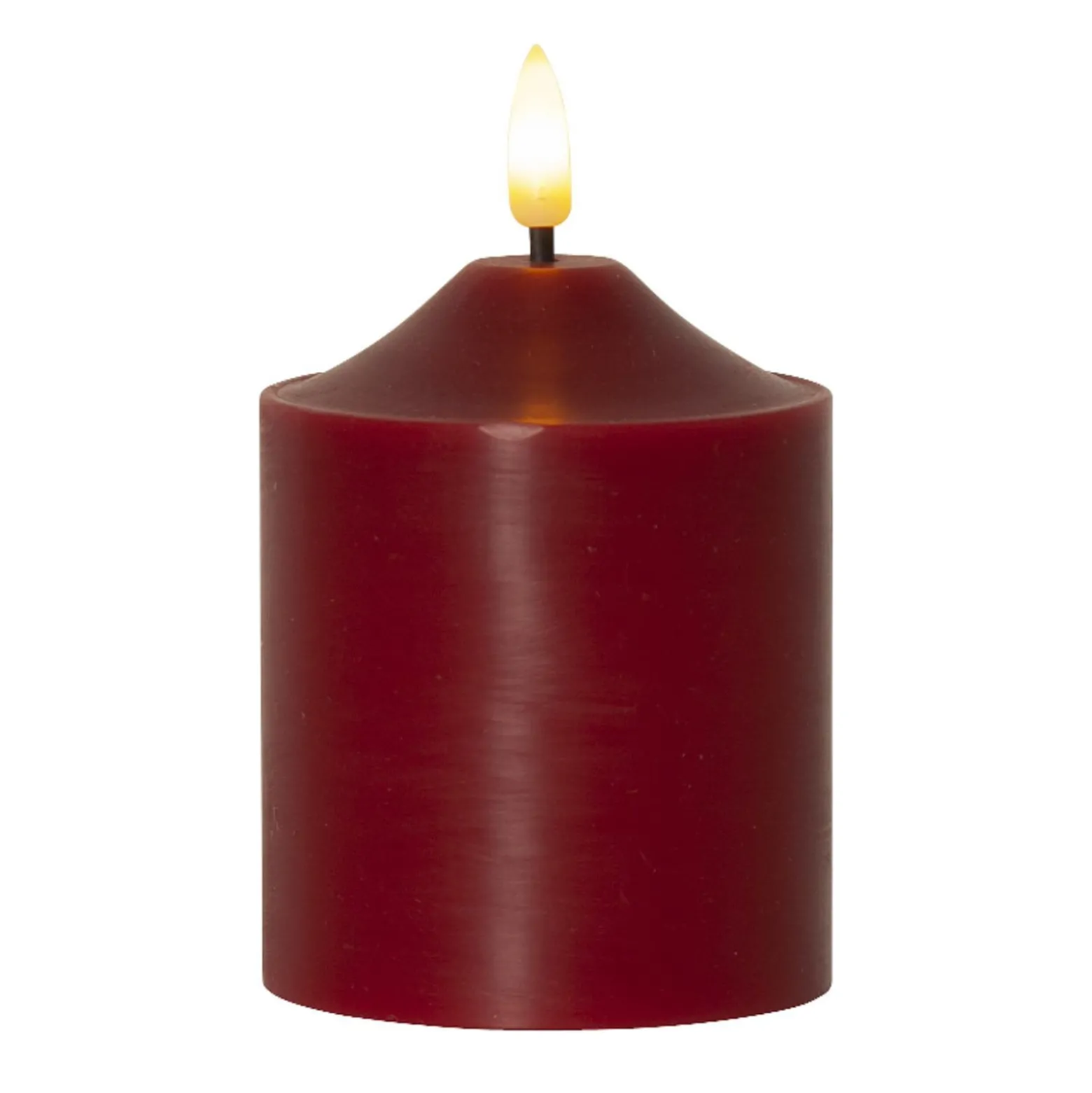 LED-Kerze Flamme, Höhe 12 cm, rot Echtwachs Batteriebetrieb