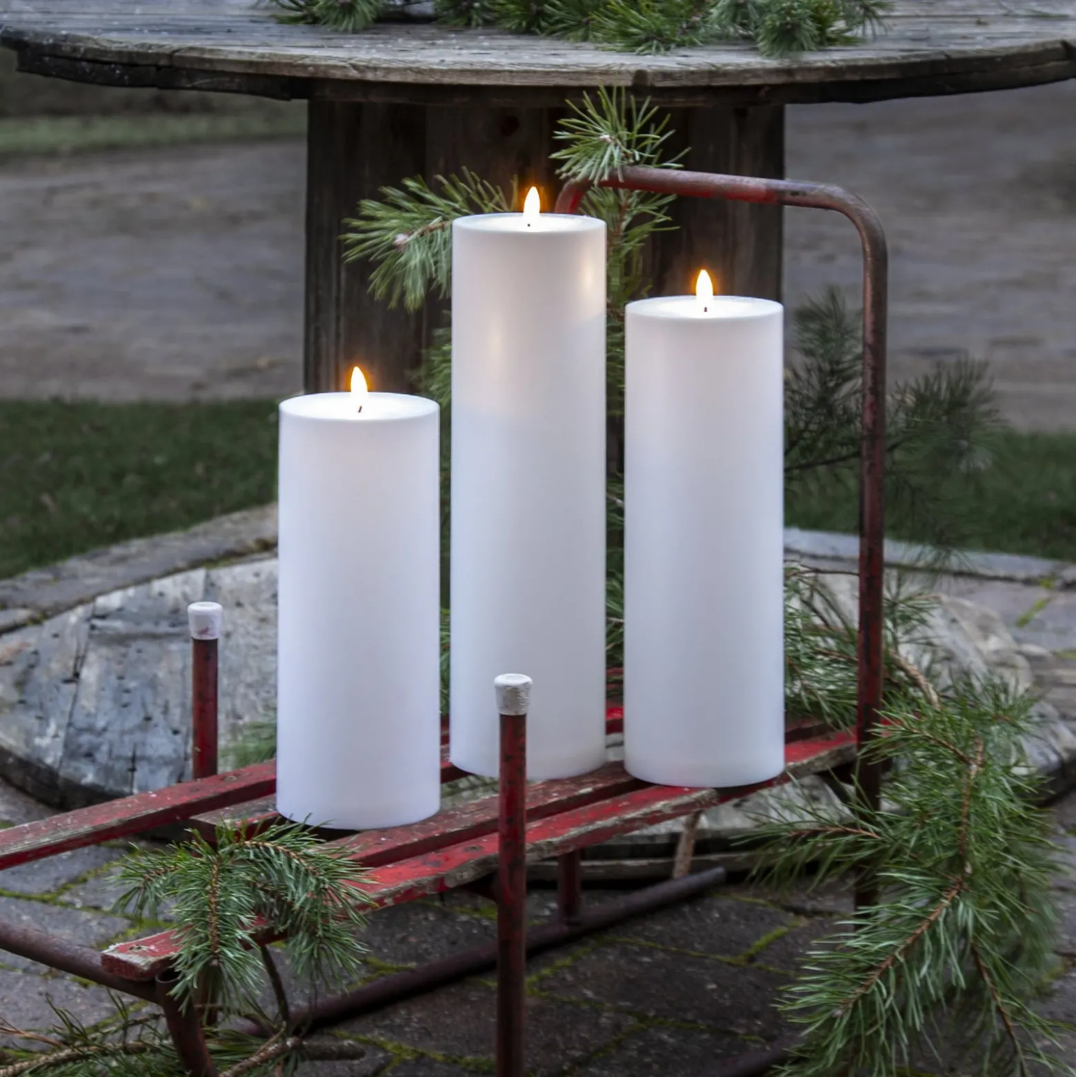 LED-Kerze Flamme Rak 27,5 cm weiß Kunststoff Batteriebetrieb