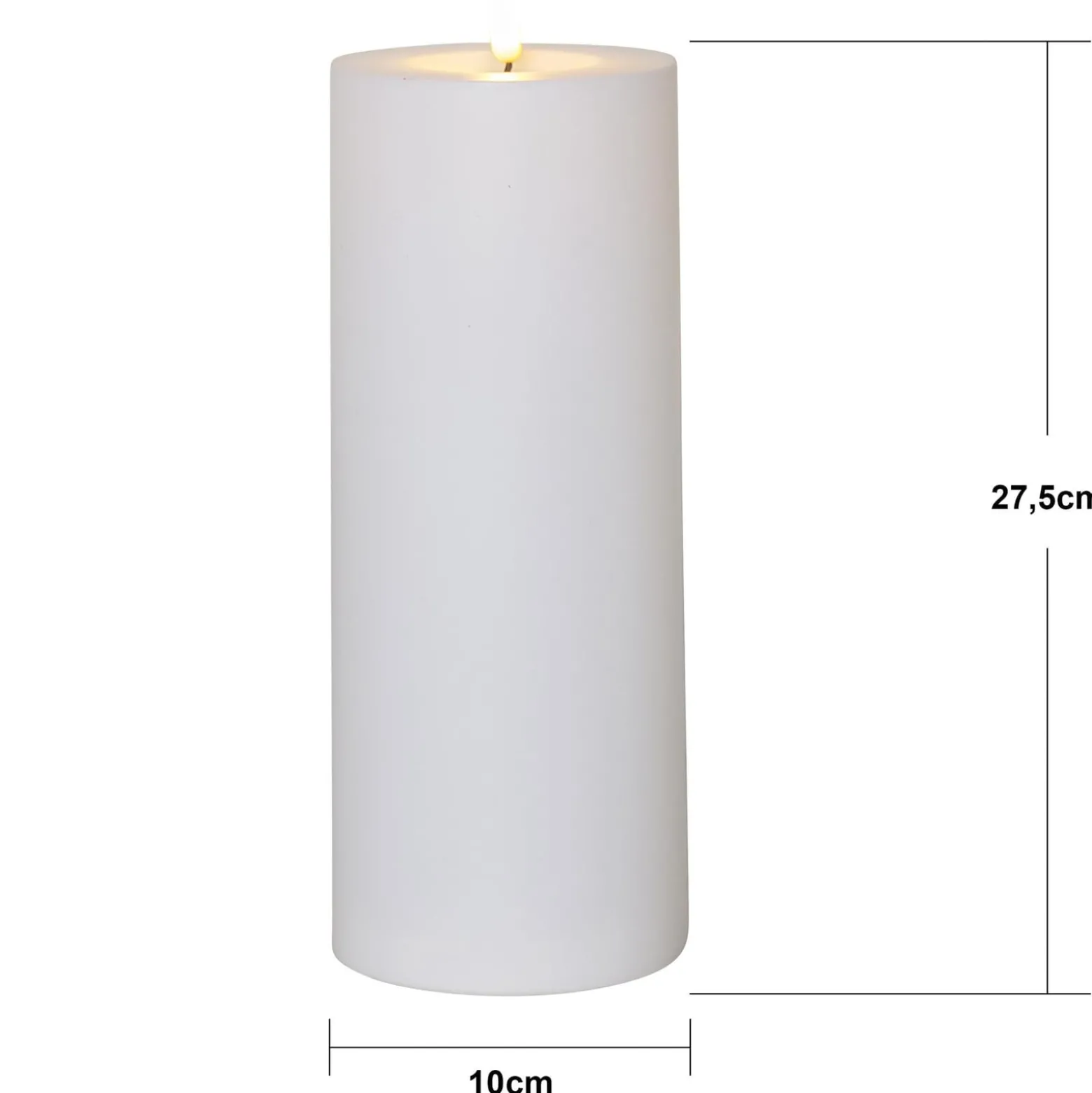 LED-Kerze Flamme Rak 27,5 cm weiß Kunststoff Batteriebetrieb