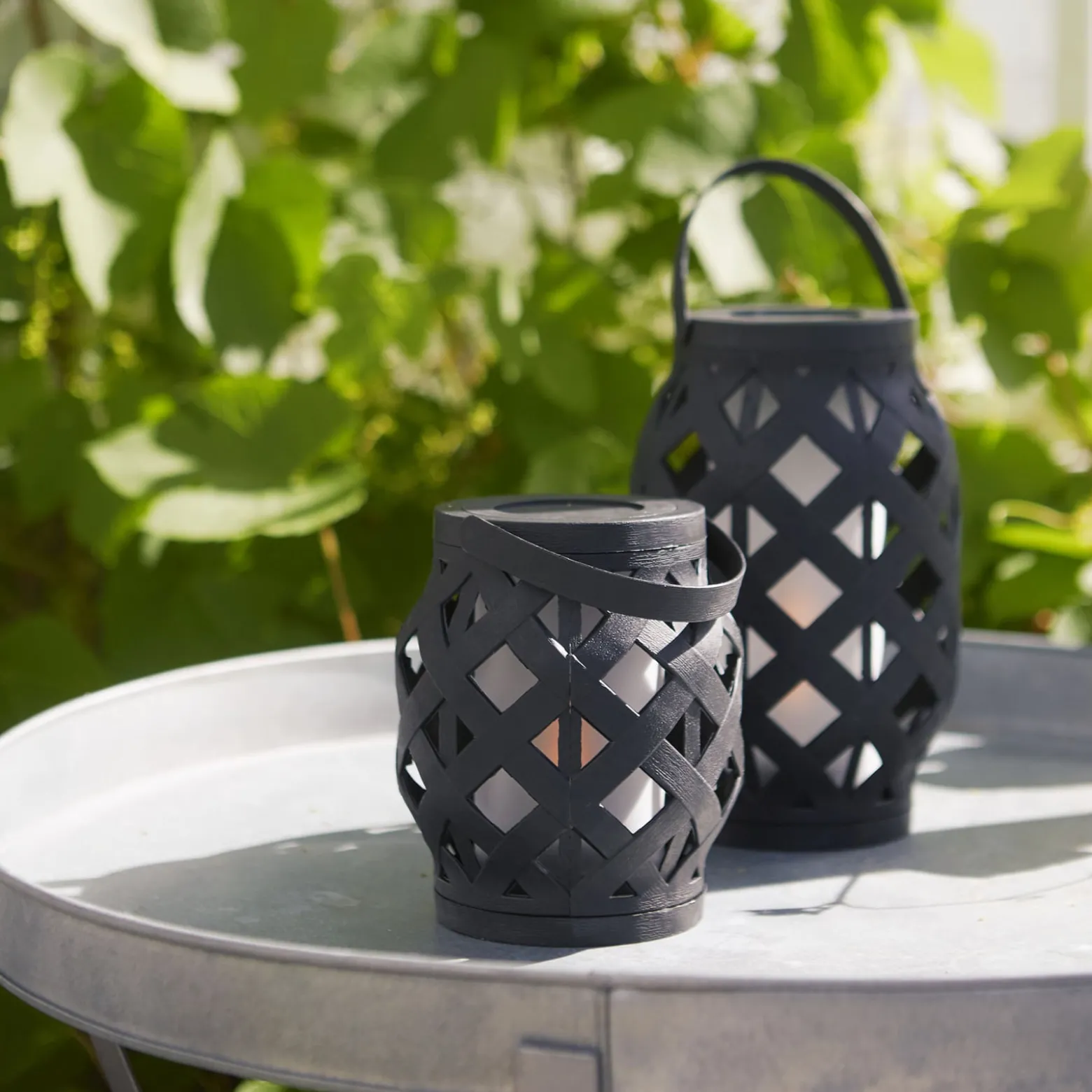 LED-Laterne Flame Lantern, schwarz, Höhe 16 cm