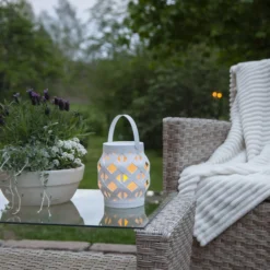 LED-Laterne Flame Lantern, weiß, Höhe 16 cm