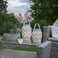LED-Laterne Flame Lantern, weiß, Höhe 16 cm