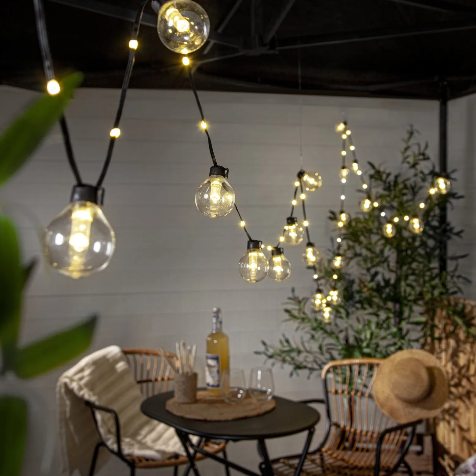LED-Lichterkette Bolla, klar, Kunststoff Länge 5,3 m 20-flg.
