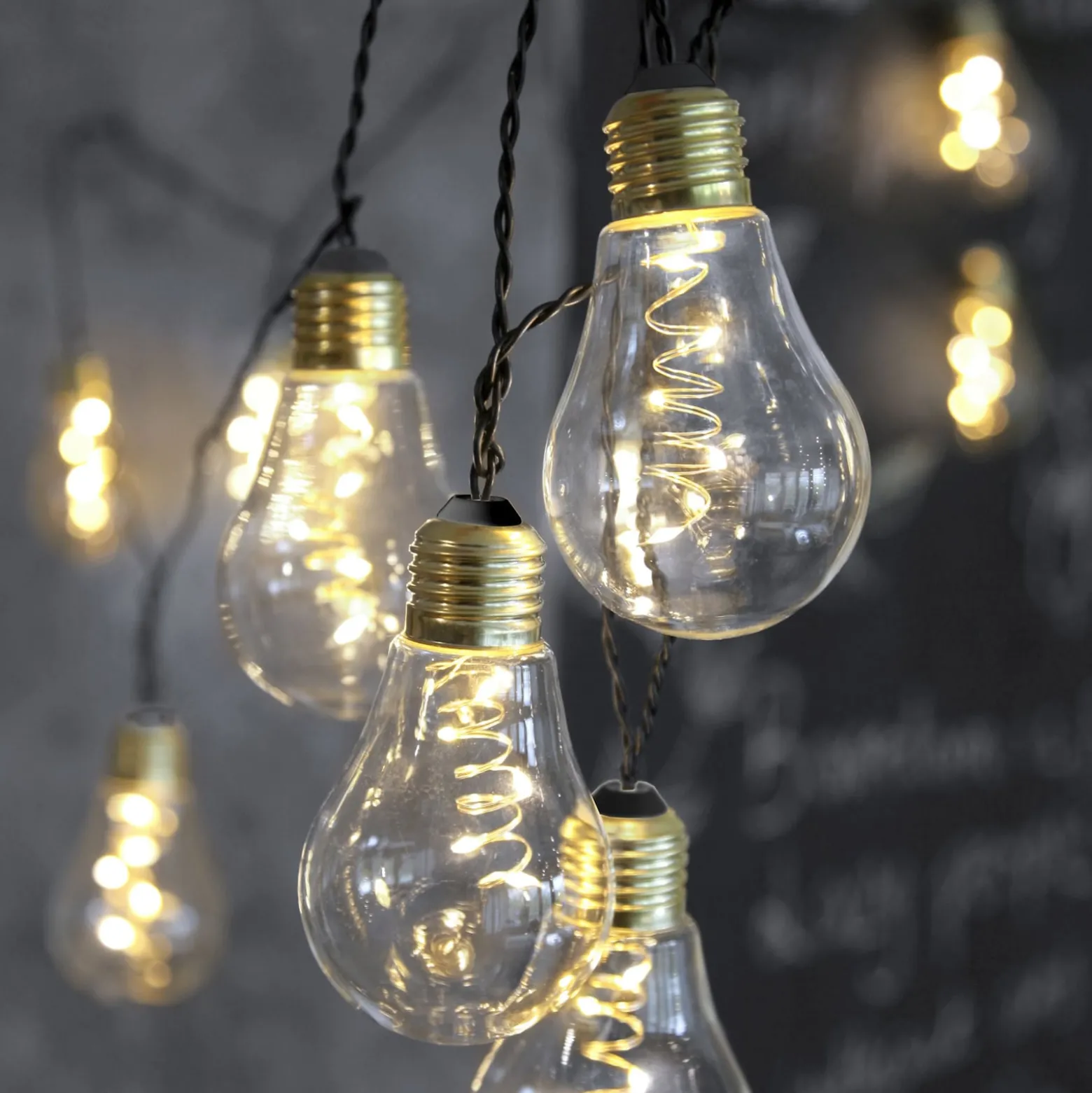 LED-Lichterkette Glow, Glas, klar