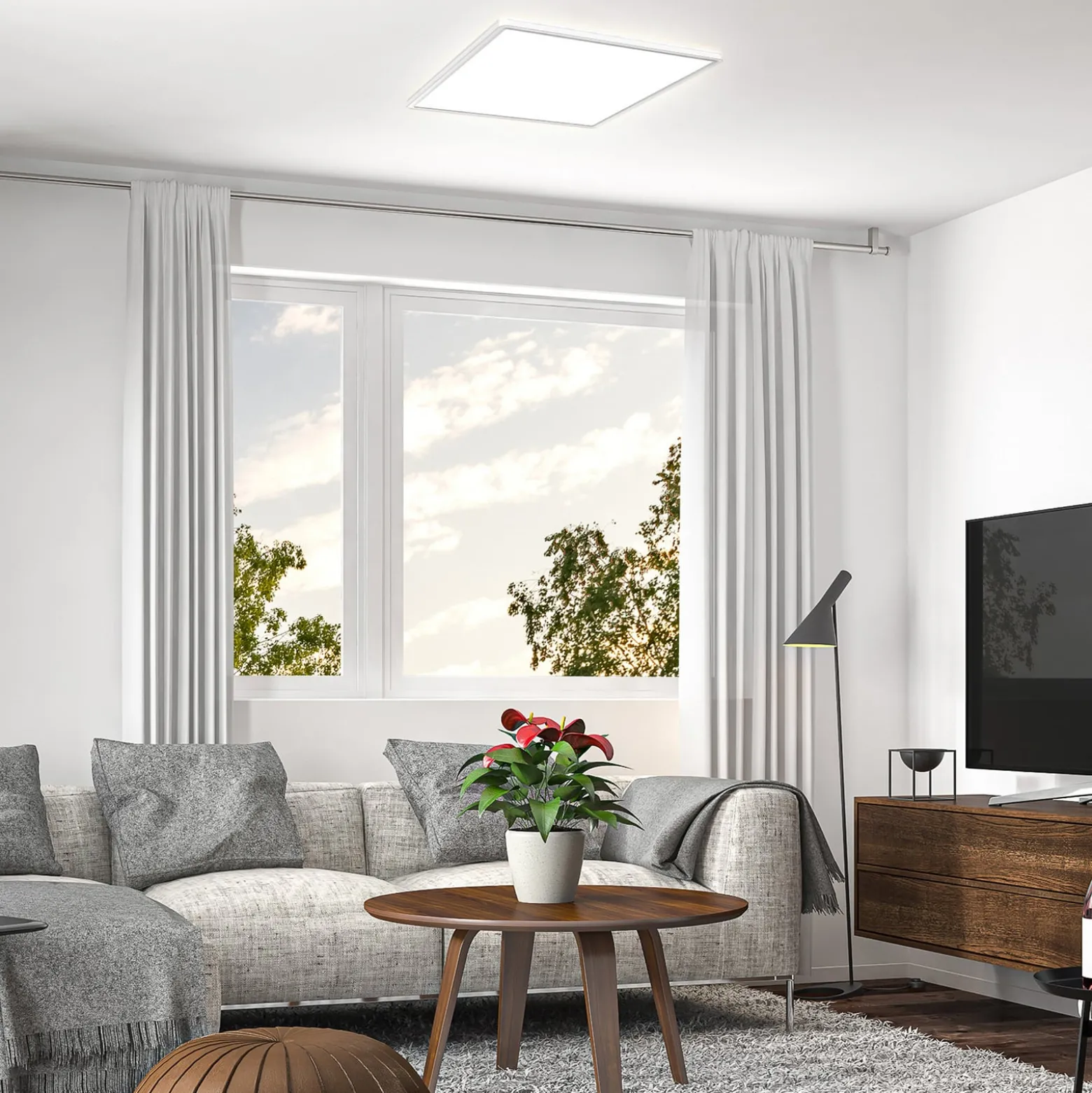 LED-Panel Eki, 42 x 42 cm, weiß, Step-dim, Backlight, 4.000K