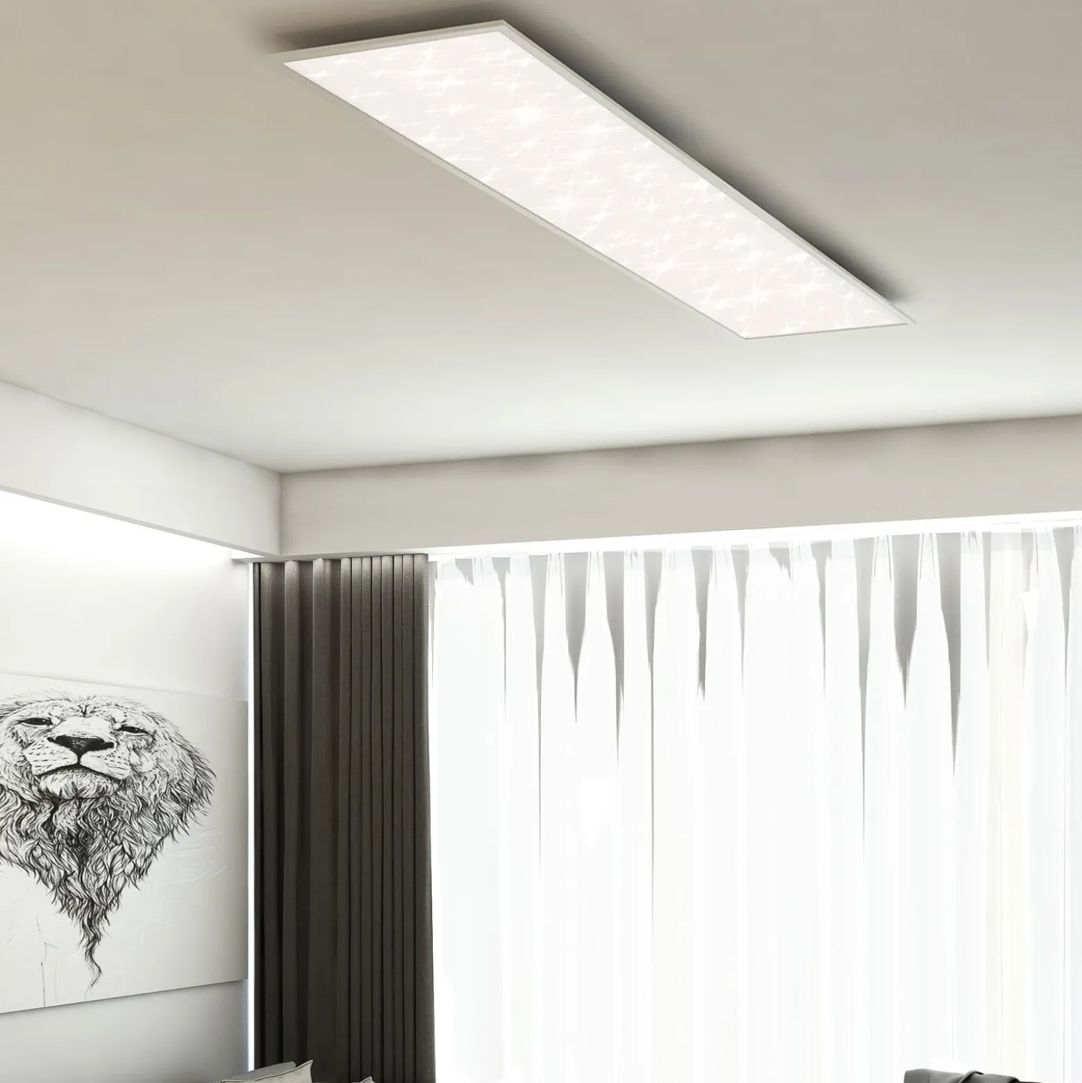 LED-Panel Pallas, weiß, dimmbar, CCT, 119,5x29,5cm
