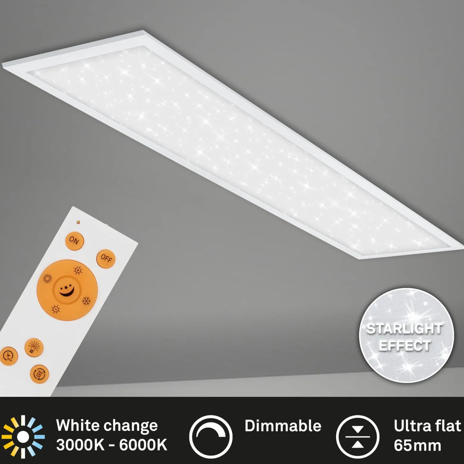 LED-Panel Pallas, weiß, dimmbar, CCT, 119,5x29,5cm