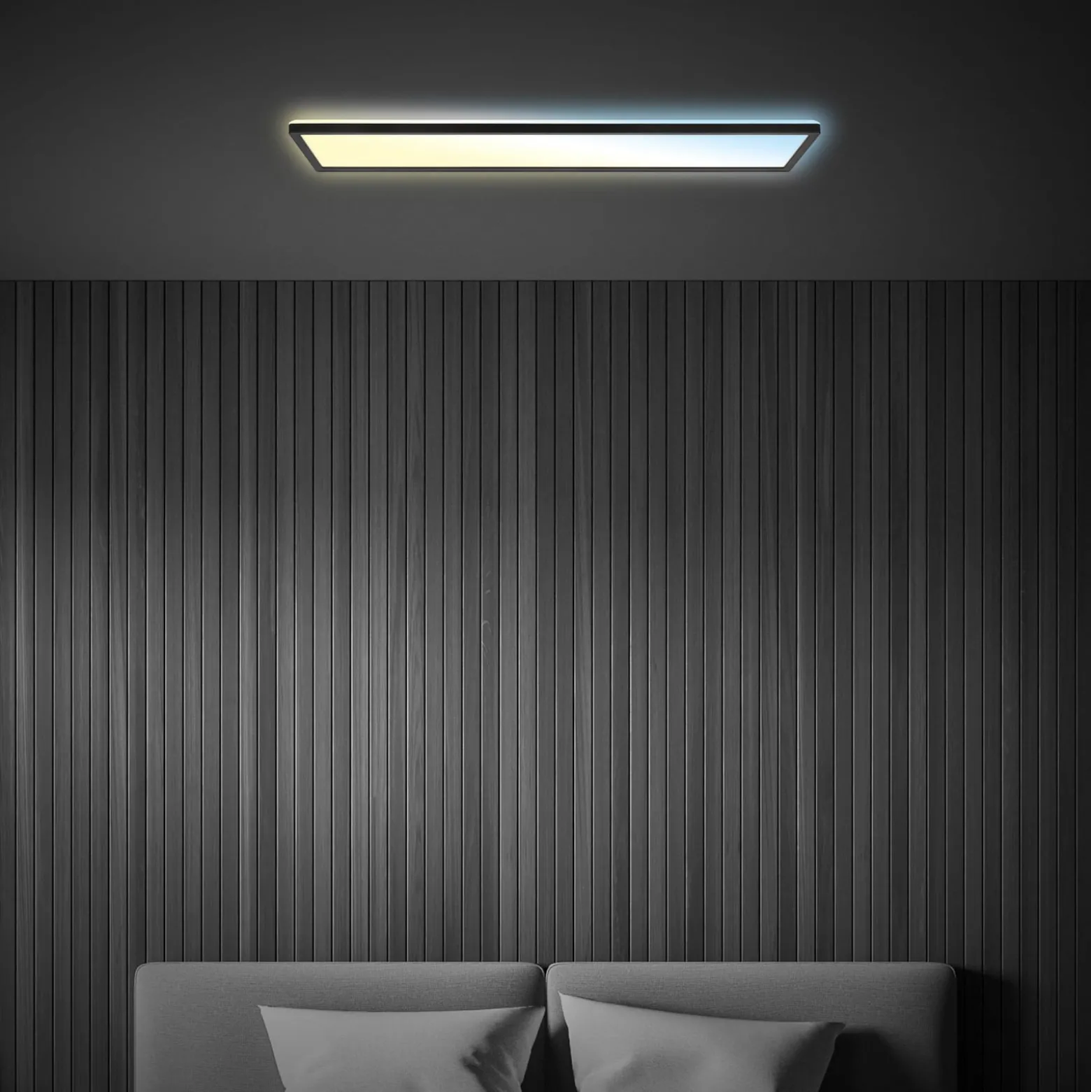 LED-Panel Tava CCT, schwarz, 98 x 20 cm Backlight Kunststoff
