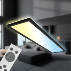 LED-Panel Tava CCT, schwarz, 98 x 20 cm Backlight Kunststoff