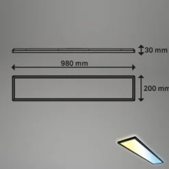 LED-Panel Tava CCT, schwarz, 98 x 20 cm Backlight Kunststoff