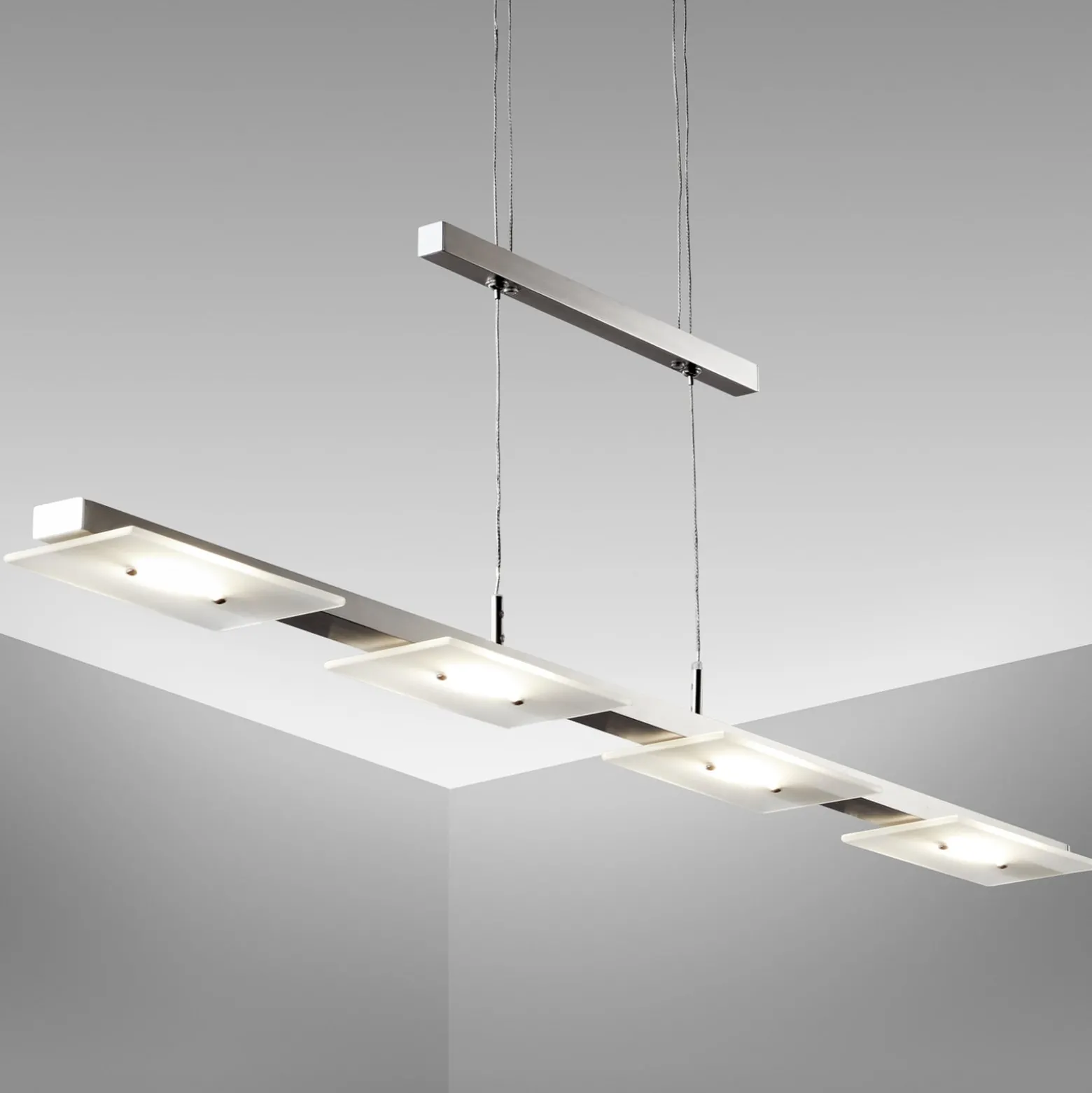 LED-Pendel Dina, 4-fl., nickel, höhenverstellbar, 3.000 K