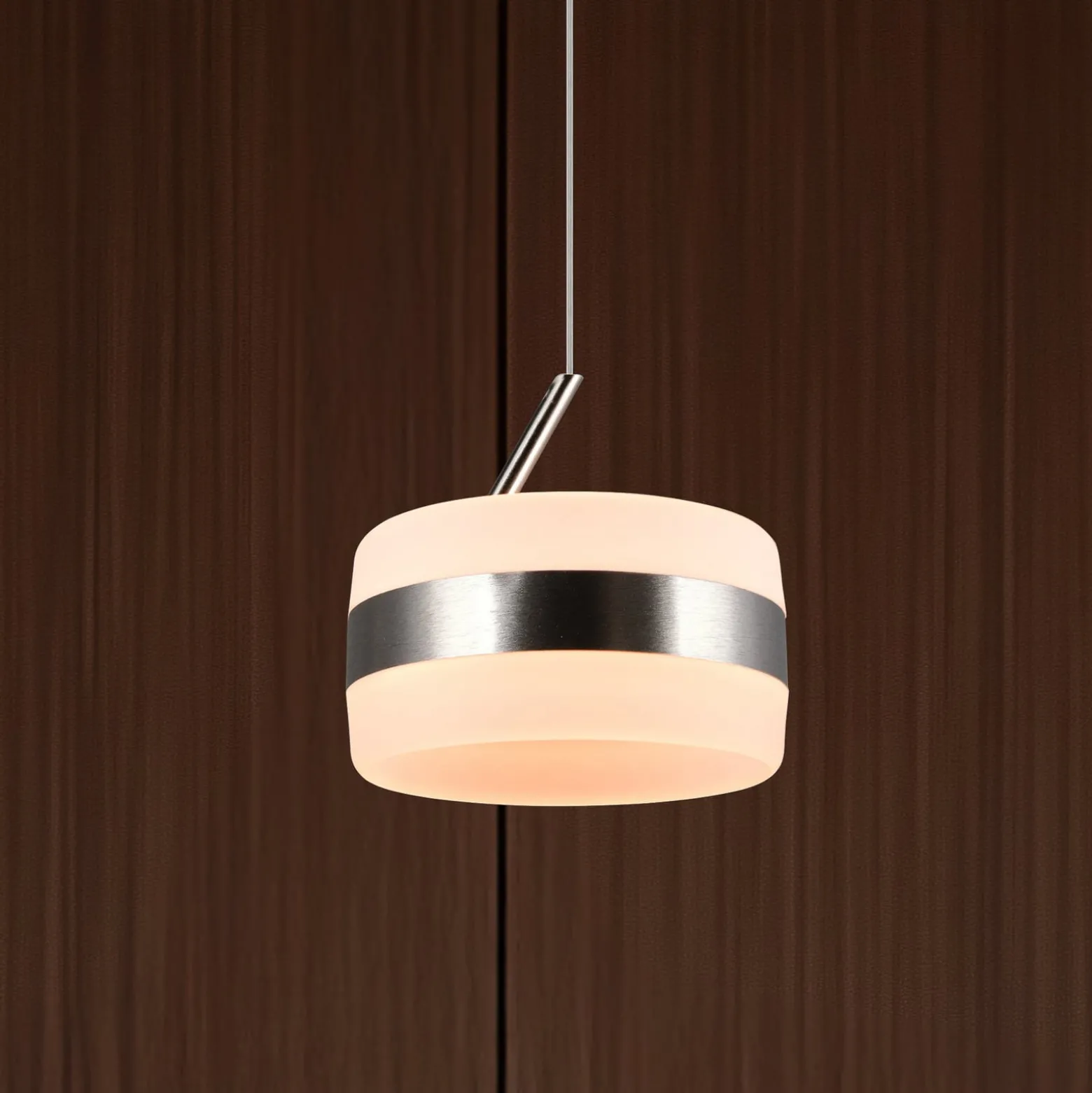 LED-Pendellampe Dios, nickelfarben, Ø 15cm, Metall, CCT