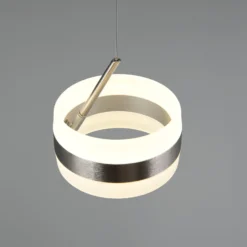 LED-Pendellampe Dios, nickelfarben, Ø 15cm, Metall, CCT