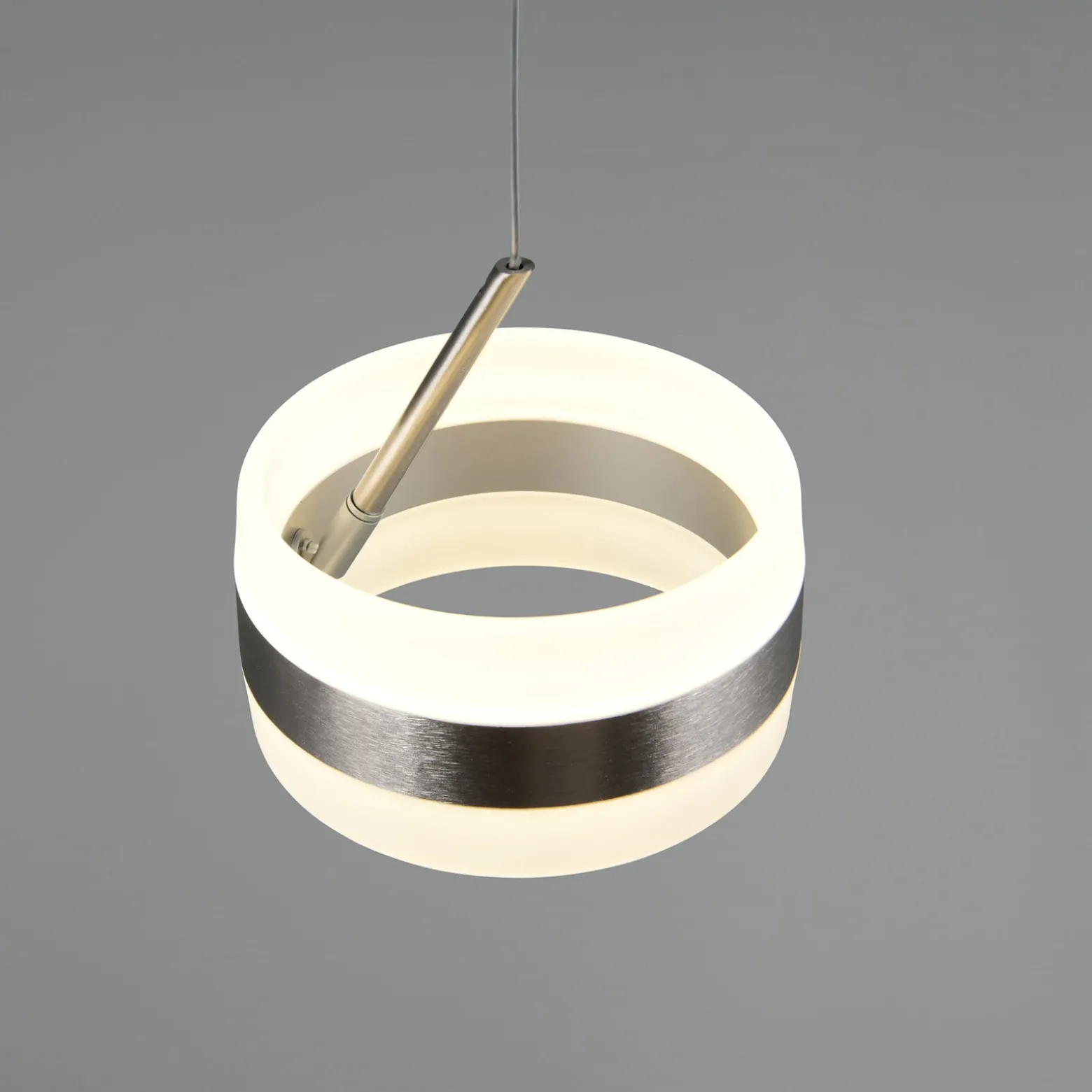 LED-Pendellampe Dios, nickelfarben, Ø 15cm, Metall, CCT