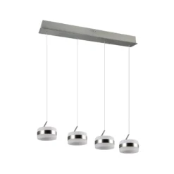 LED-Pendellampe Dios, nickelfarben, Länge 85 cm, CCT, 4-flg.