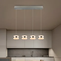 LED-Pendellampe Dios, nickelfarben, Länge 85 cm, CCT, 4-flg.
