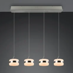 LED-Pendellampe Dios, nickelfarben, Länge 85 cm, CCT, 4-flg.