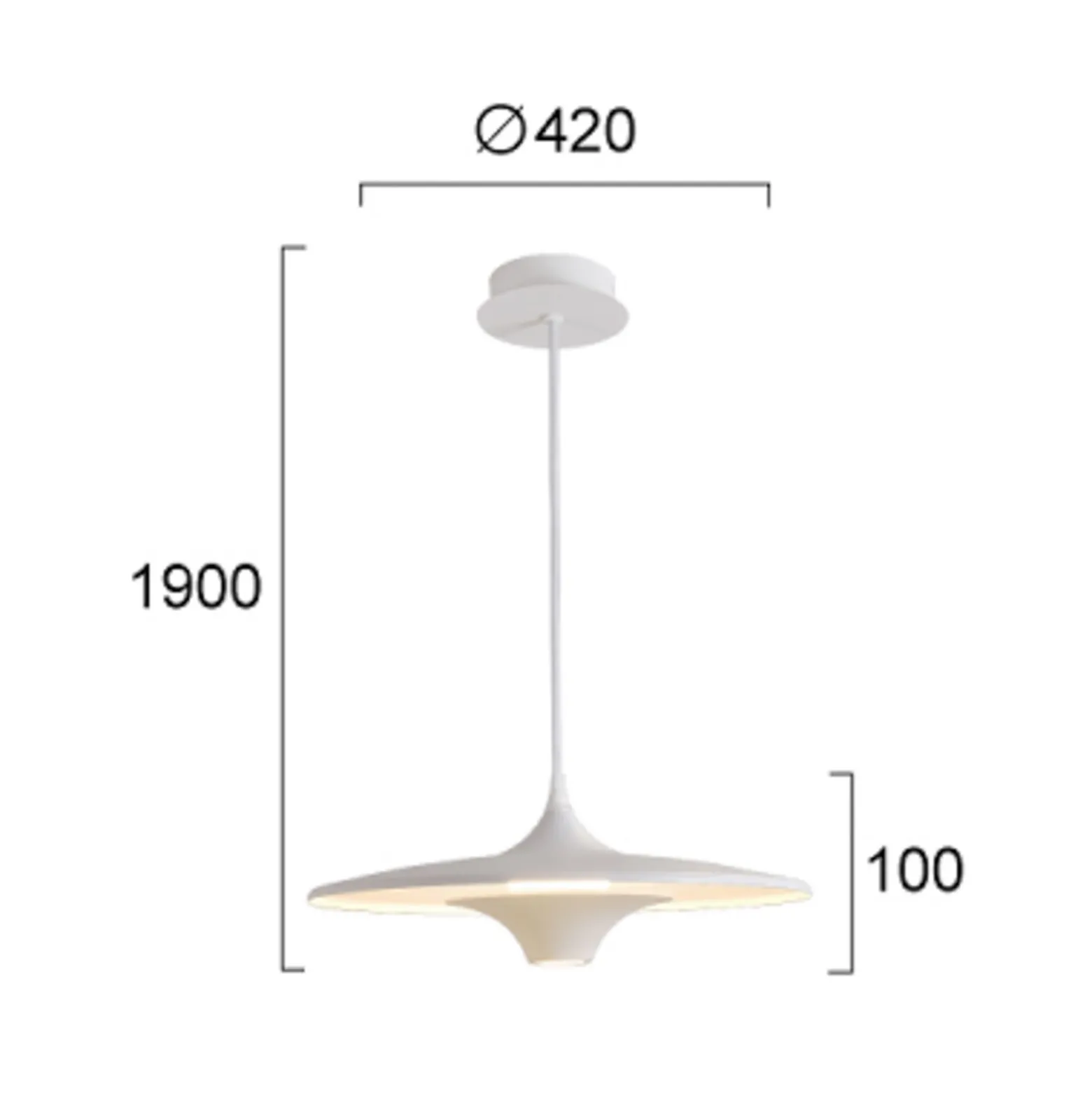LED-Pendellampe Rene, weiß, Ø 42 cm, Metall