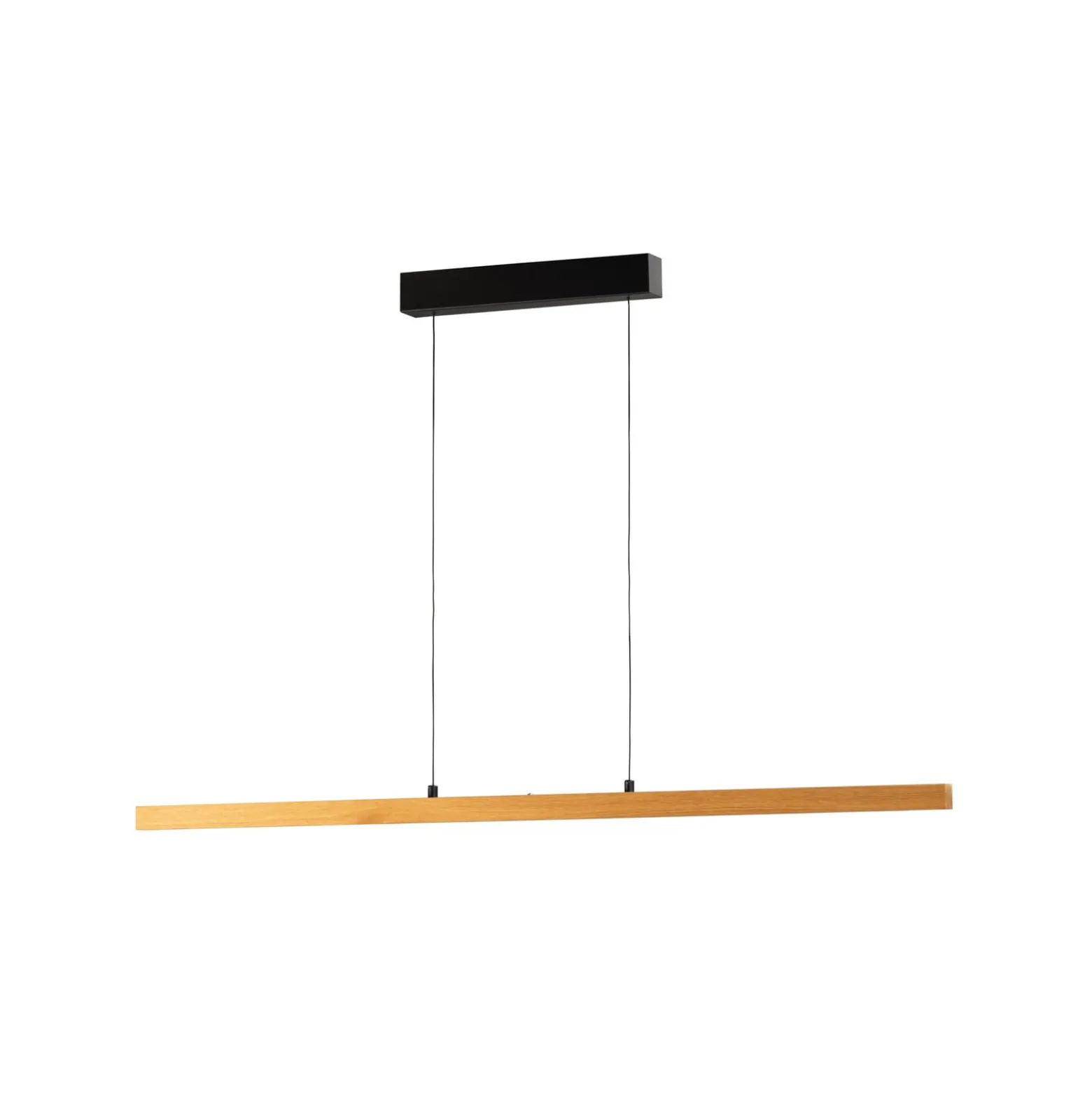 LED-Pendellampe Shine-Wood, Länge 141 cm, Eiche/schwarz CCT