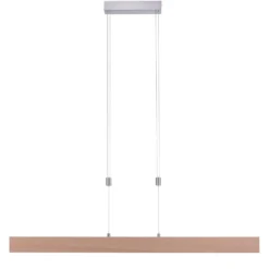 LED-Pendelleuchte Amanda in Holzoptik, dimmbar