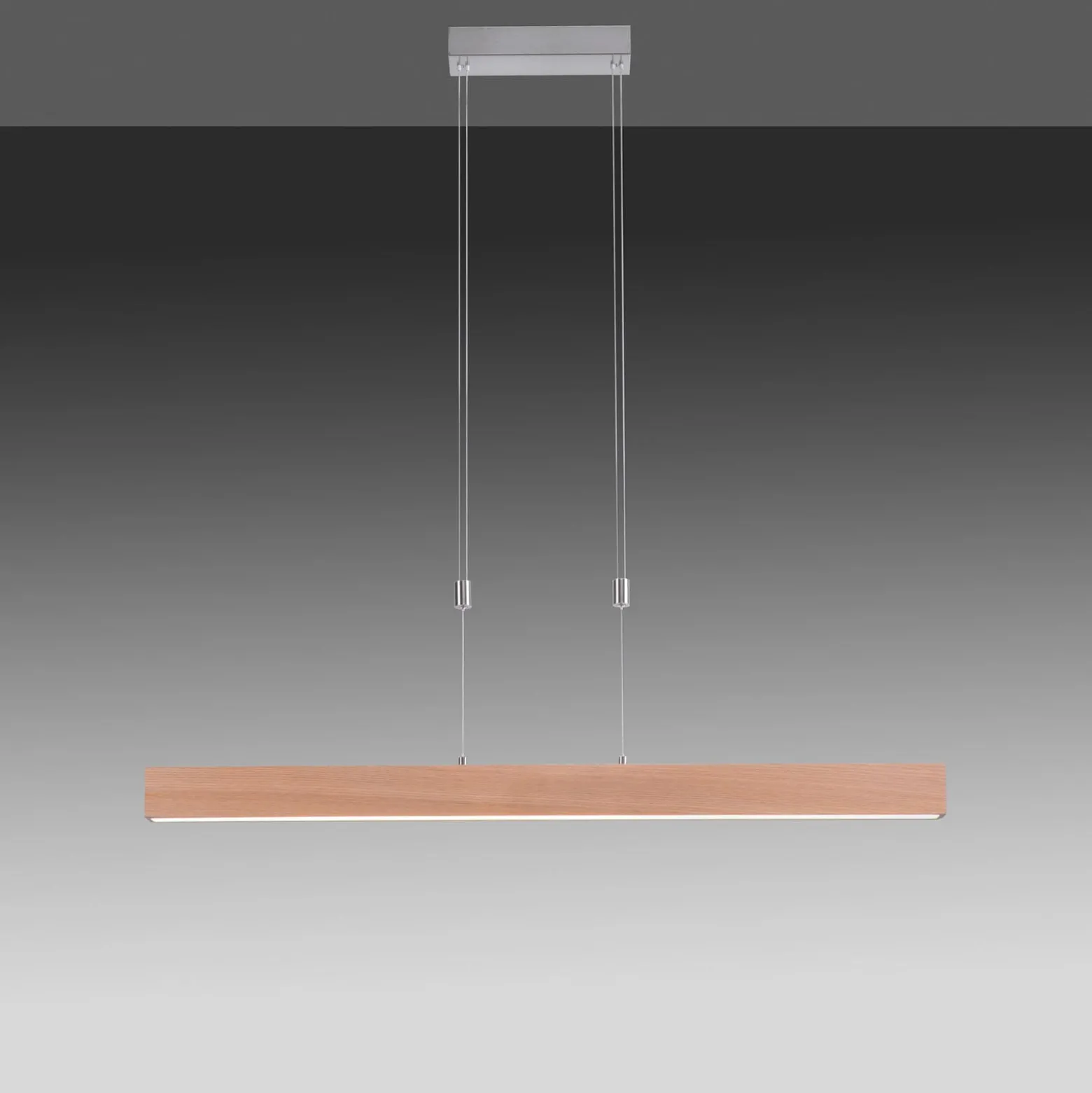 LED-Pendelleuchte Amanda in Holzoptik, dimmbar